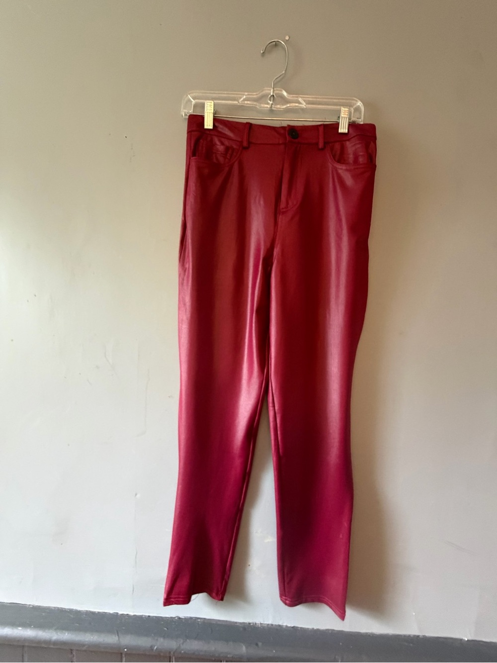 CBR Women's Wine Red Skinny Pants with Shine/Iridescence